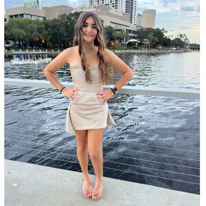 House of cb Jasmine satin corset dress